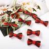 20/25Pcs Xmas Bowknot Christmas Bow Knot DIY Fabric Christmas Tree Ornaments Green Crafts Xmas Hanging Decorations Gift Decor