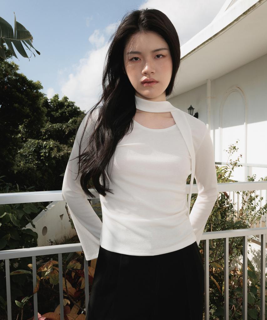 DEHEVE Tie Flare Long Sleeve [Ivory]