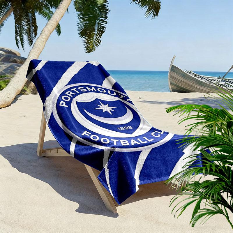 Portsmouth Logo Beach Towel, Large Soft Quick Dry Towel for Beach Camping Swimming
