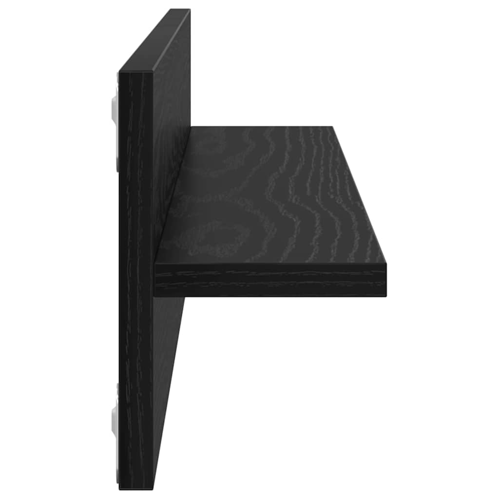 Wall Shelf 2 pcs Black Oak Effect 80 x 11.5 x 18 cm