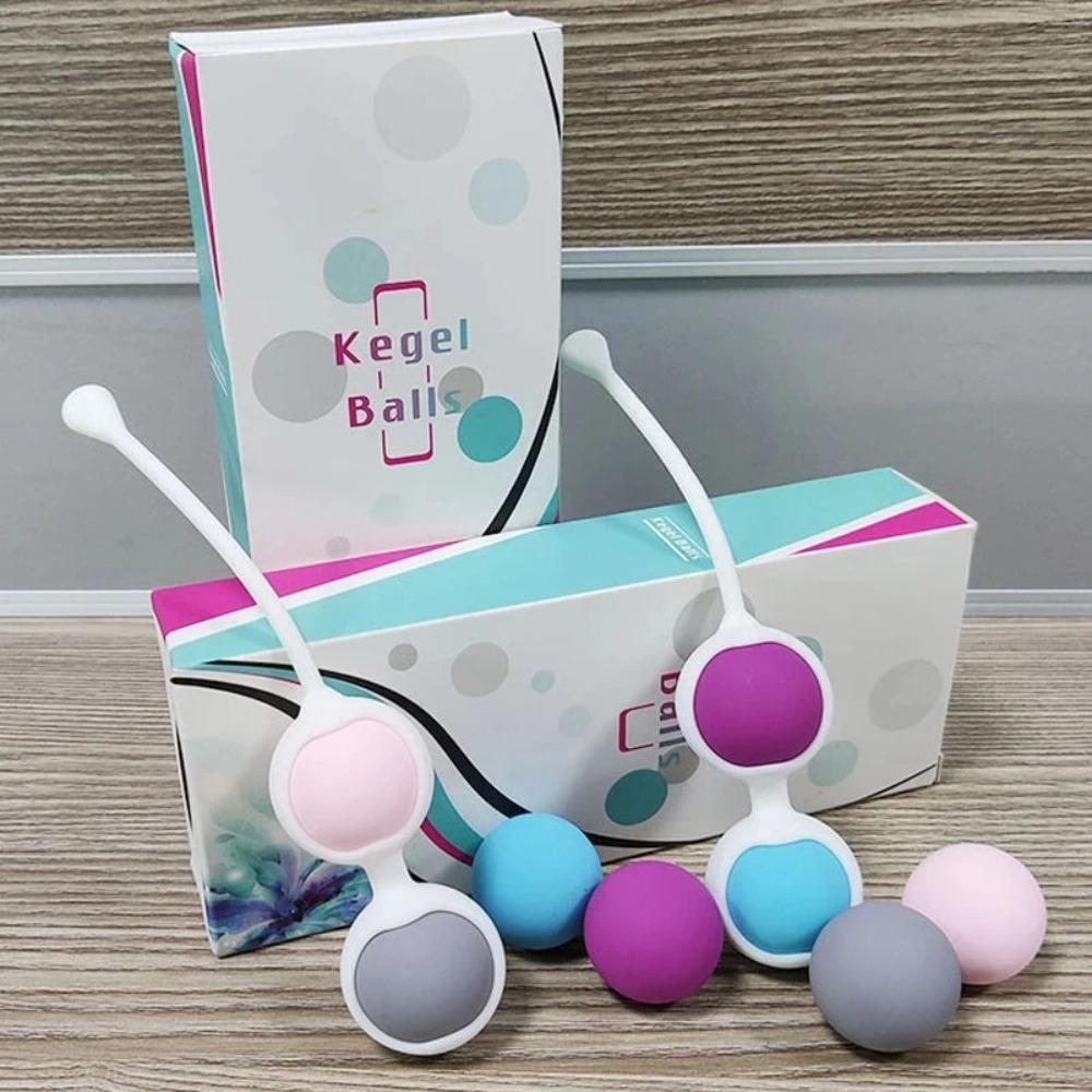 4-Pack Silicone Kegel Balls for Women - Vaginal Tightening, Pelvic Floor Exercise, Body-Safe Weighted Vaginal Weights, Kegel Trainer Sex Toy