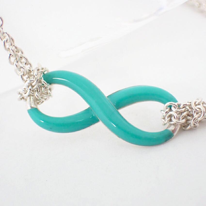 [Pre-owned] TIFFANY 925 Infinity Blue Double Chain Bracelet/j63-10