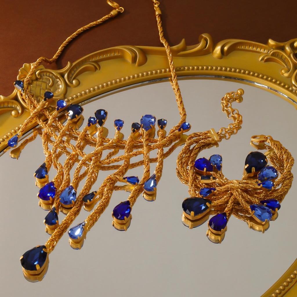 Mittelalterliche Vintage-Halskette im Retro-Stil mit Feuerwerksmotiv, glasiert, mit echtem Gold plattiert, hochwertige Verarbeitung, fortschrittliches Design