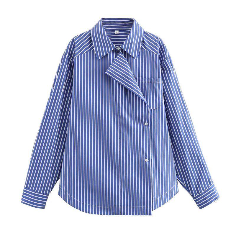 Fashion Special-Interest Shirt Collar Cotton Stripes Multicolor Suit