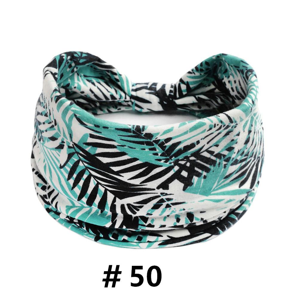 Damen Boho Stirnbänder Baumwolle Breite Turban Headwraps Rutschfeste Stretch Spa Haarbänder Workout Yoga Stirnbänder Bandage Running Bandana Haarschmuck