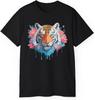 Tiger Grafik Design T-Shirt, Tiger Shirt, Florale Vintage T-Shirts, Kunst Design T-Shirt, Tier Grafik T-Shirt, Tierhemden 6