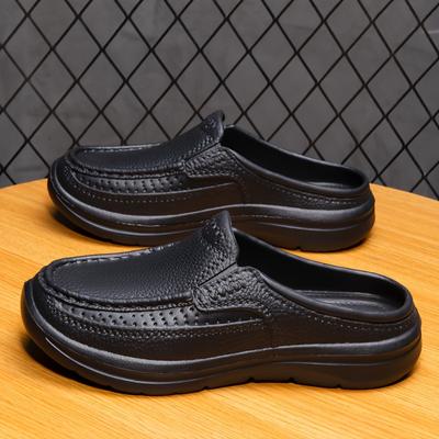 Men's Heel-less Shoes, Lightweight Non-slip Slip-on Casual Slippers, Suitable for Outdoor Walking Slippers