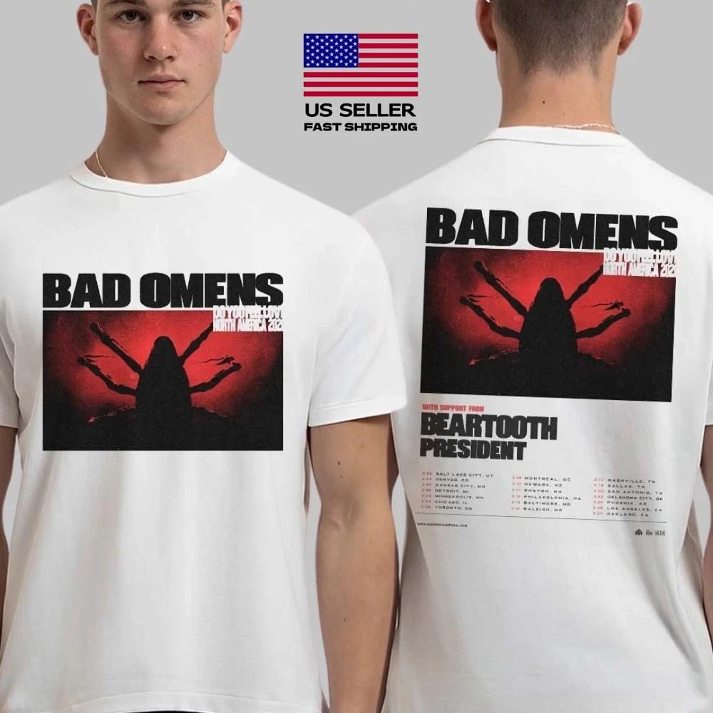 

Bad Omens Do You Feel Love Североамериканский тур 2026 Города Даты Двусторонняя футболка Унисекс футболка XL