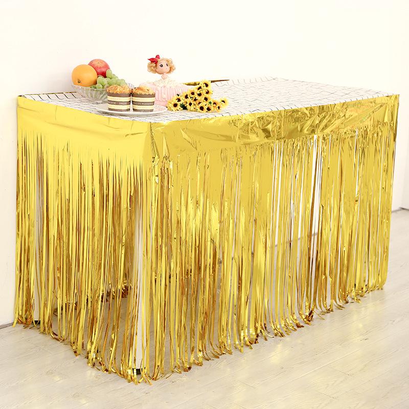 275x75cm Tinsel Table Skirt - Party & Event Decoration