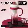 Reusable Drinking Mug Iced Coffee Cup Gradient Color Smoothie Cup 950ml Tumbler