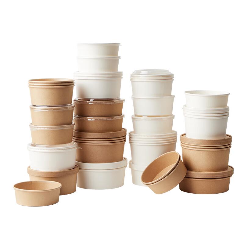Disposable Round Paper Takeaway Bowls with Lids