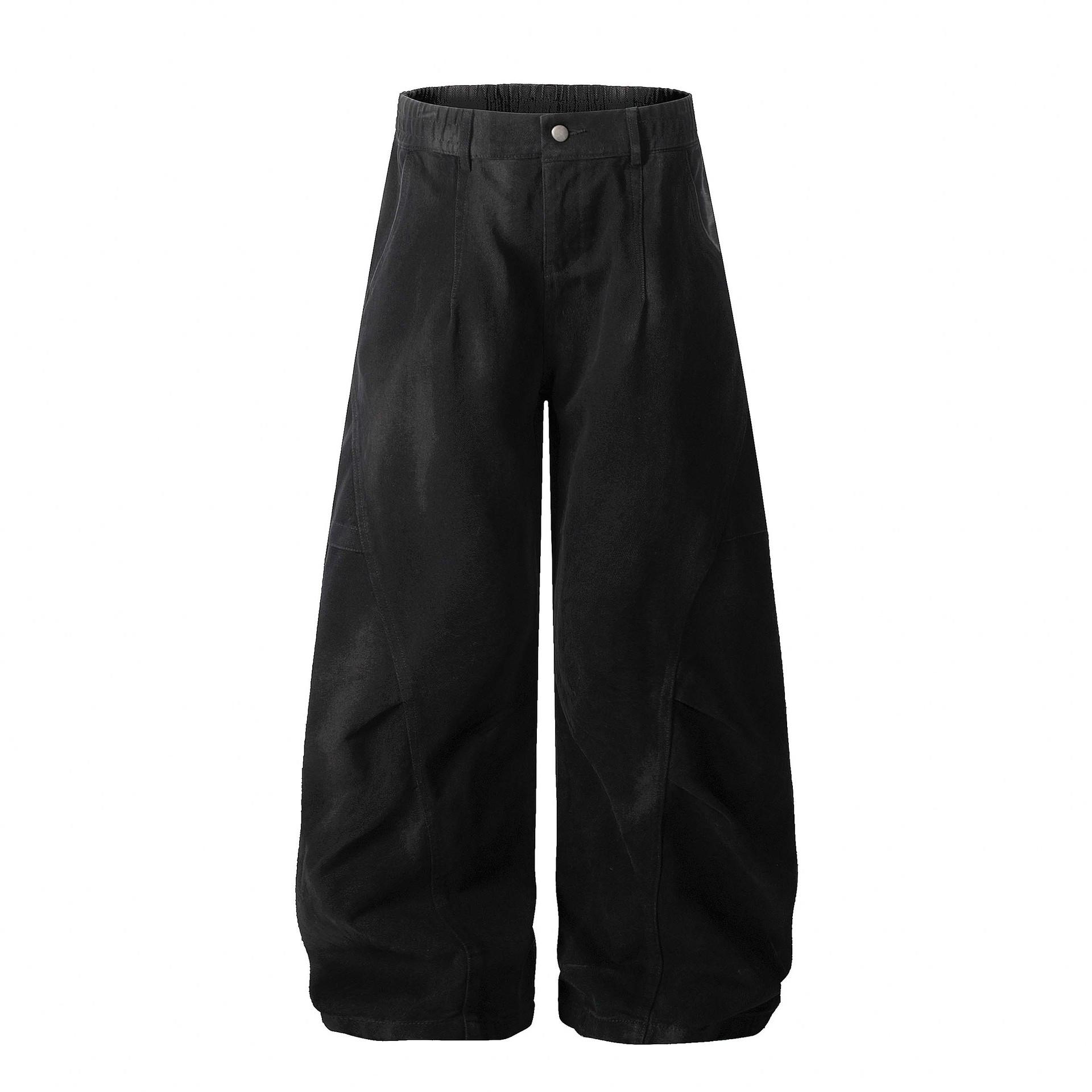 OREETA Tie-Dye Gradient Curved Leg Cargo Pants: Casual Wide Leg Streetwear In Pure Cotton M