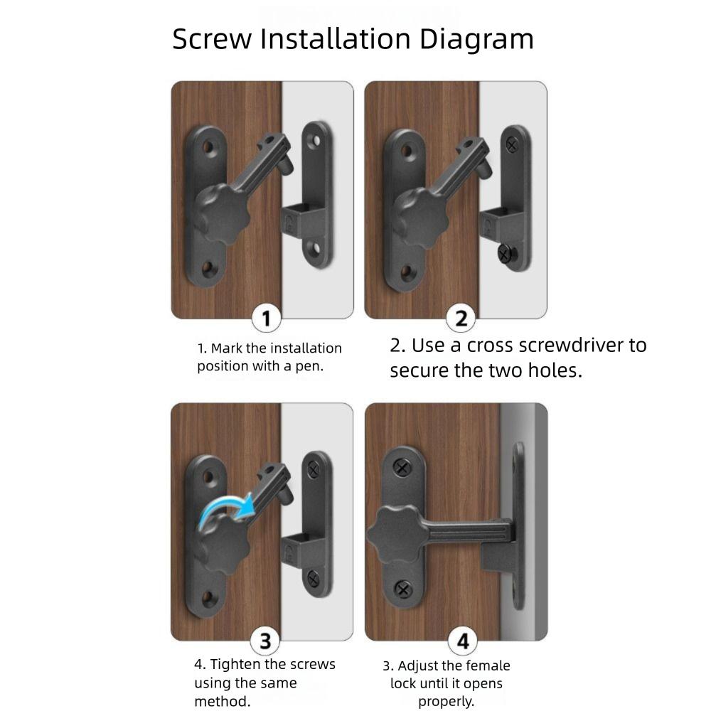 Zinc Alloy Sliding Door Latch No Punching Door Latch New Luminous Door Lock  Bathroom Door