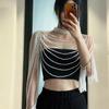 Long Shoulder Chain Sexy Wedding Dress Body Jewelry Pearl Body Chain for Women
