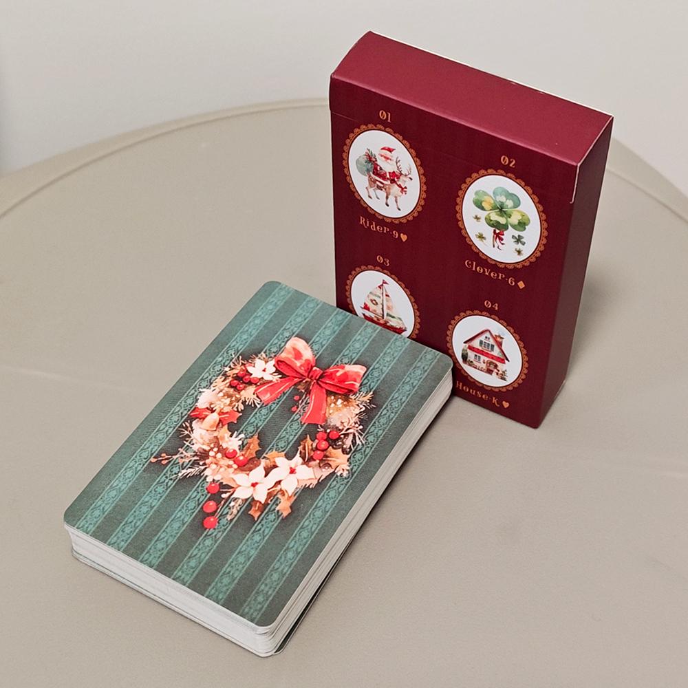 9*6cm Christmas Carol Lenormand Deck 42 Pcs Cute Christmas-themed Lenormand Cards Printed On 350GSM Double-embossed Cardstock