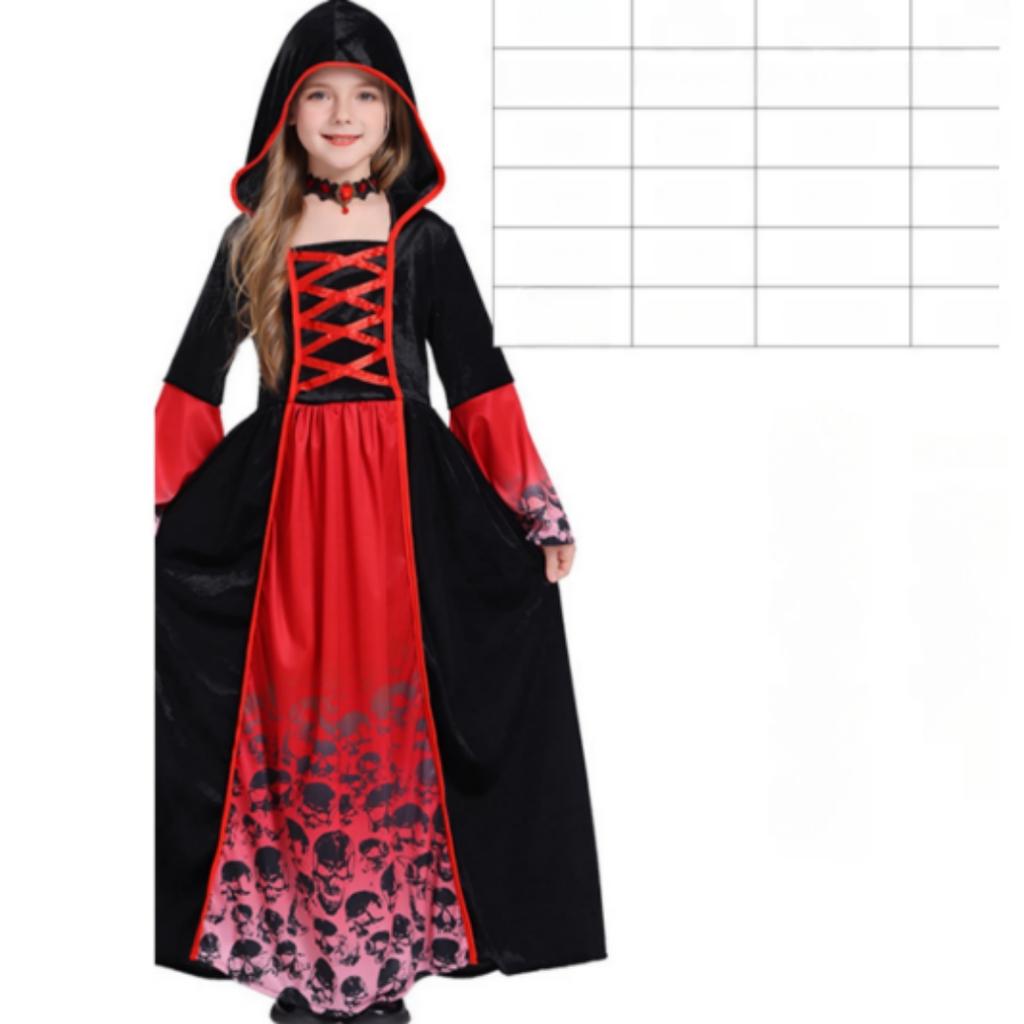 Halloween Cosplay Vampire Costume, Girl Character Dress-up Party Costume, Witch Dress