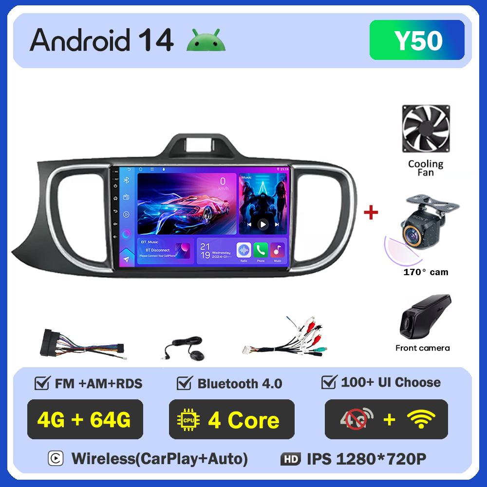 For KIA PEGAS 2018-2019 Car Radio Player Car Carplay Screen Autoradio Mirror Link Car Intelligent Systems Touch Screen DSP RDS