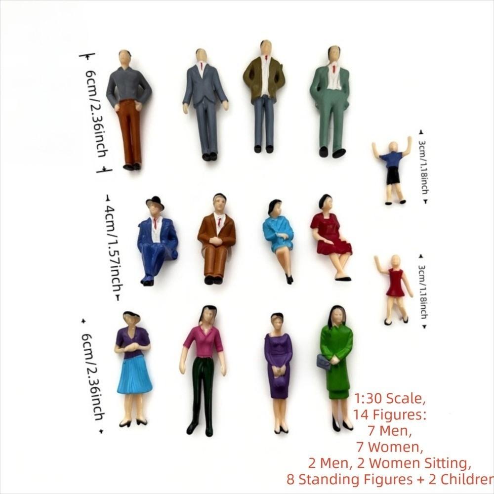 10pcs Colored Sand Table Model Figurines ABS Crafted Hand-Painted Figurines  Model Landscape