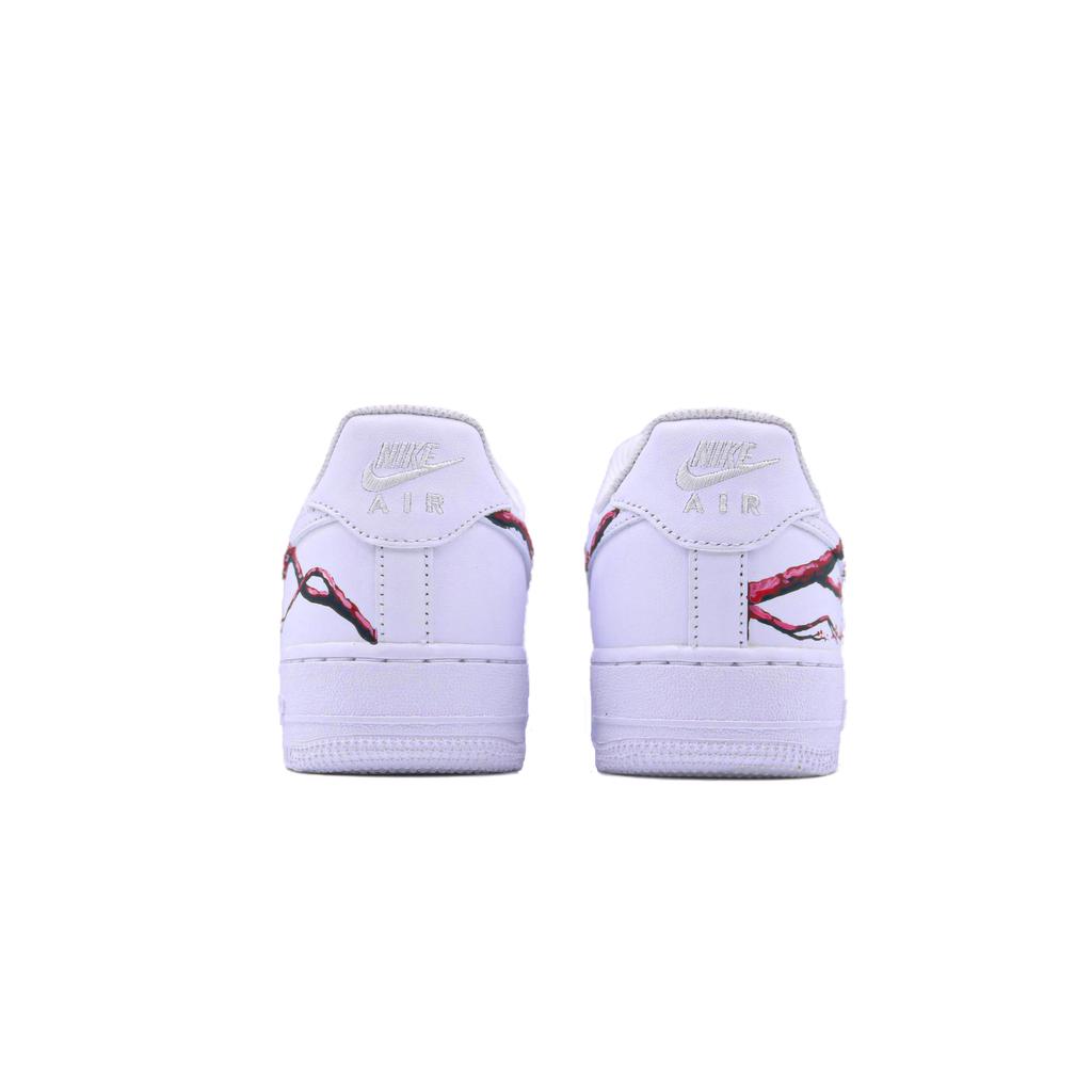 Nike Air Force 1 Slip Resistant, Abrasion Resistant, Breathable Low Top Skateboard Shoes Unisex White Red CW2288-111(Team779- )