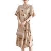 Summer V-Neck Chiffon Dress 2026: Stylish Waist-Cinched Design for Mom's Youthful Look