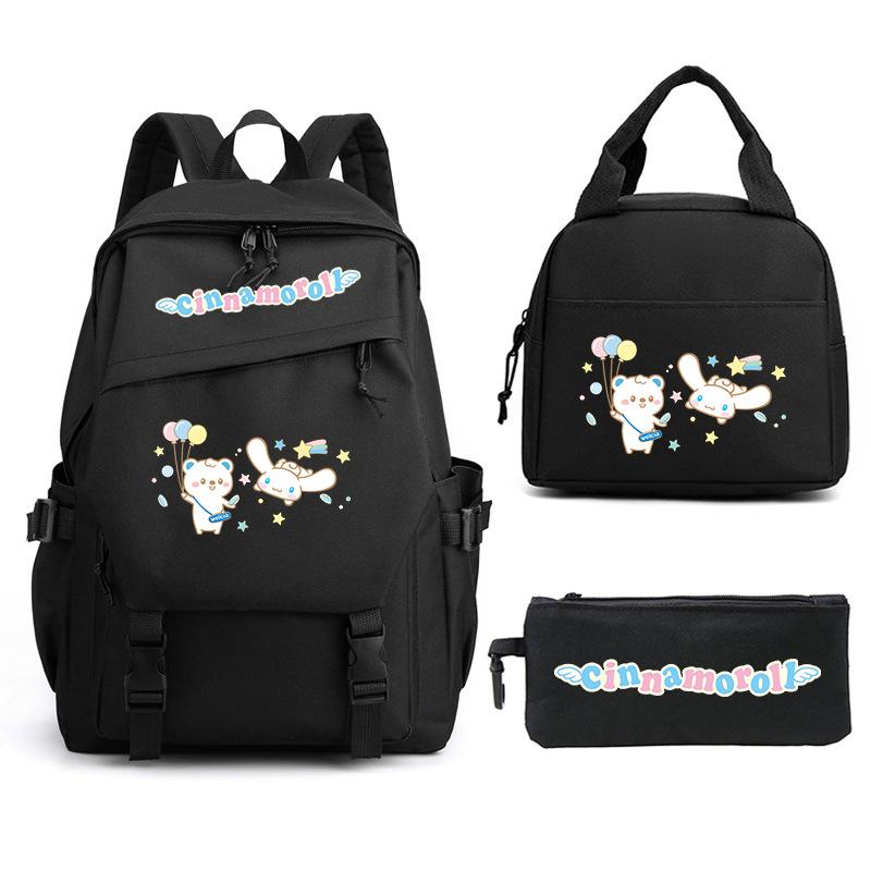 Cartoon Puppy Printed Schoolbag Set Backpack + Lunch Bag + Pencil Case Three-Piece Set