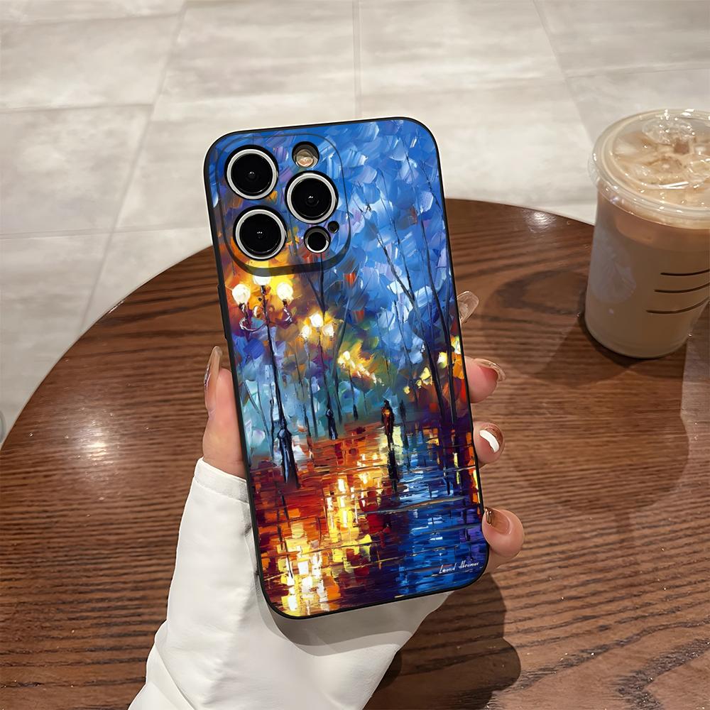 Oil Painting Phone Case For 17 Pro Max Iphone 14 Pro Max 12 16 15 13 Pro 11 Xr X Xs 8 7 Plus Back Cover
