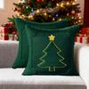 Christmas Throw Pillow Cover 18x18 Inch Plush Decorative Pillow Cover Xmas Tree with Embroidered