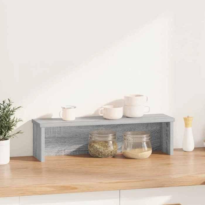 VidaXL Stackable Kitchen Shelf Sonoma Grey 60x15x16 Cm, Kitchen Storage Shelf, Cabinet Organizer,, 860509