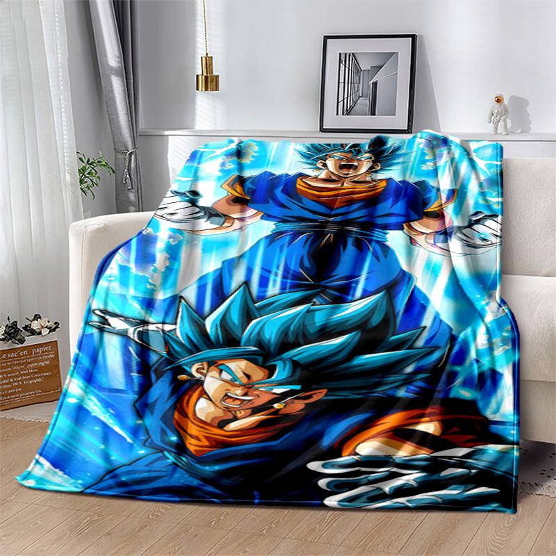 Super Saiyan Blue Goku Blanket Home Decor Soft And Comfortable Gift Machine Washable Sheet