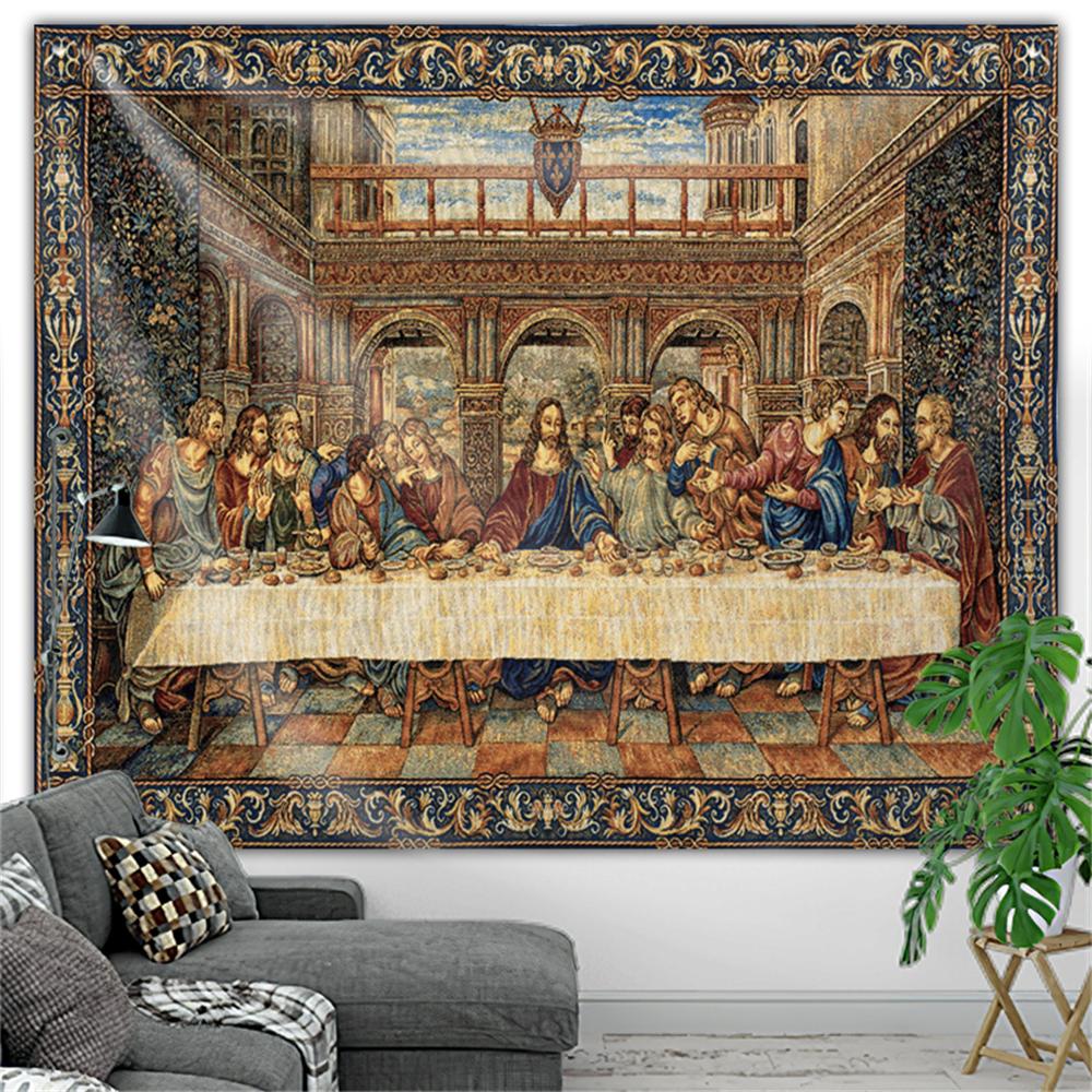 Jesus The Last Supper Tapestry Christmas Wall Tapestry Easter Wall Decor Room Decor Christ Home Decoration Large Fabric Vintage 100X70CM