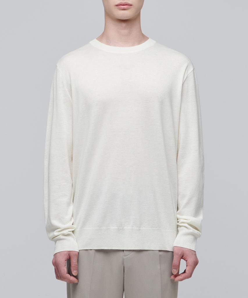MUSINSA STANDARD Merino Wool Blend High Gauge Crew Neck Knit [Ivory]