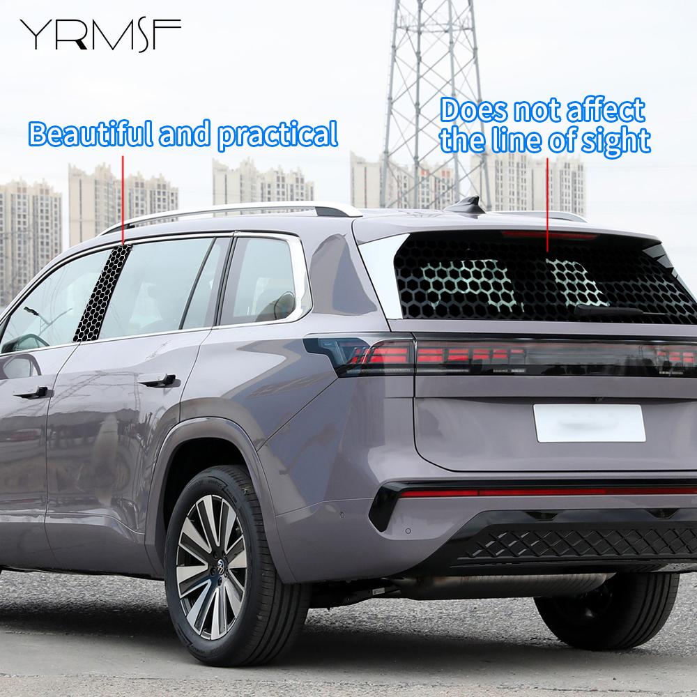 Car Pillar Protective Film Carbon Fiber Vinyl Warp Rear Window Self-Adhesive Anti-Scratch for SUV Truck Exterior Body Styling