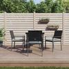 Vidaxl 5-Cz. Gartenmöbel-Set mit Kissen, Polyrattan und Stahl