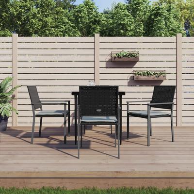 Vidaxl 5-Cz. Garden Furniture Set With Cushions, Polyrattan And Steel