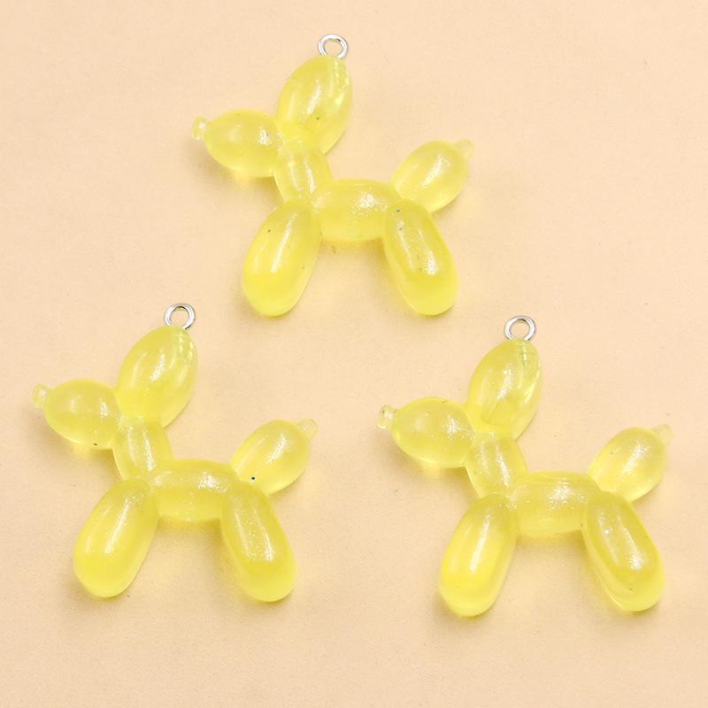 DIY Resin Balloon Puppy Pendant Keychain - 7 Colors, 35x38mm жёлтый