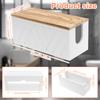 Wooden Paper Towel Holder Wall Mount, Bathroom Kitchen Organizer with Detachable Lid, Rustic Tissue Roll Dispenser