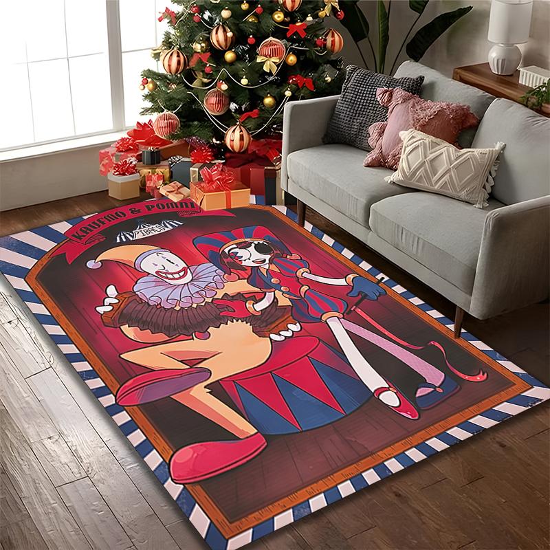 1pc Digital Printed Chair Rug for Home Office Use, The Amazing Digital Circus Carpet Appropriate for All Seasons, Soft Area Carpet