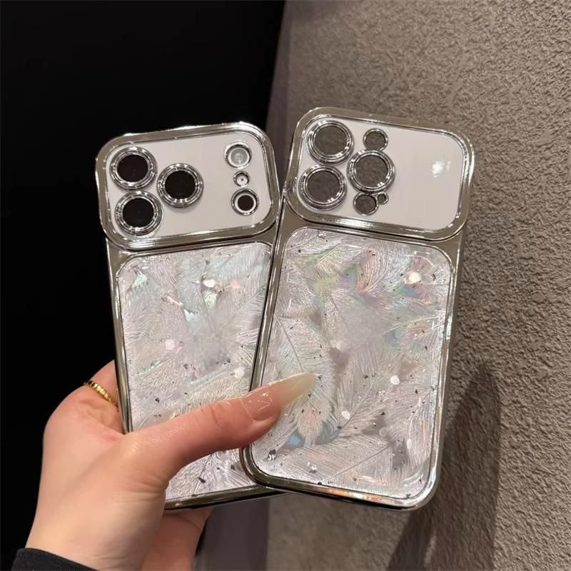 Okno se zvětší během sekund, vhodné pro pouzdro na mobilní telefon, Apple 16pro galvanické pokovování 15pro péřová příze 14pro.