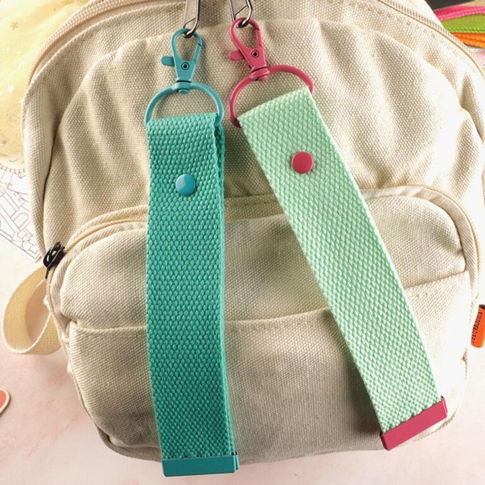 Simple Ribbon Rope Keychain Versatile DIY Canva Strap Keychain Lanyard  Name Embroidered