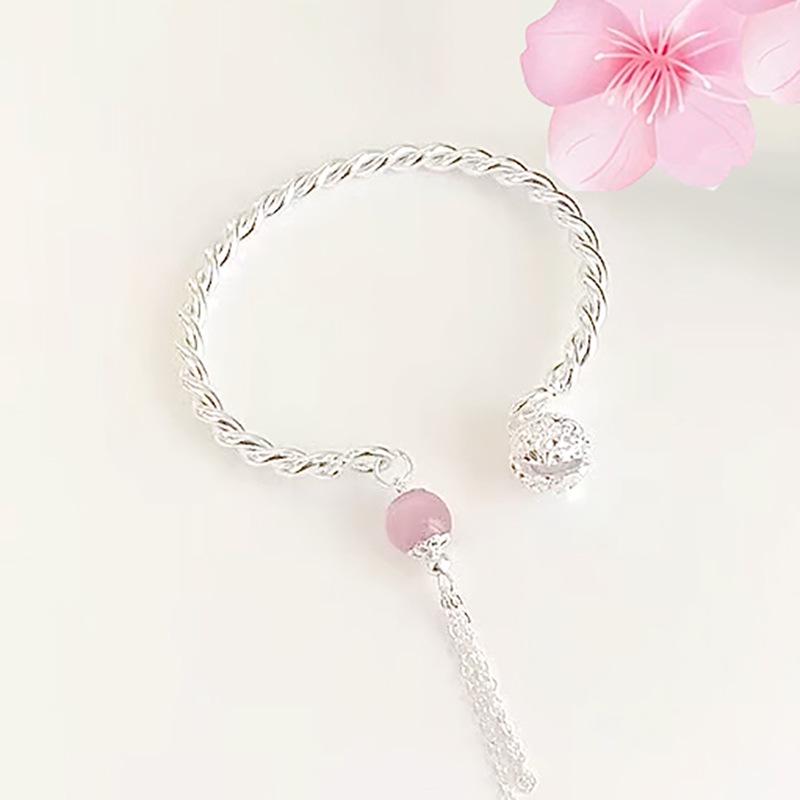 Ding Dang Bracelet: Personalized Double Palace Bell with Twisted Wire