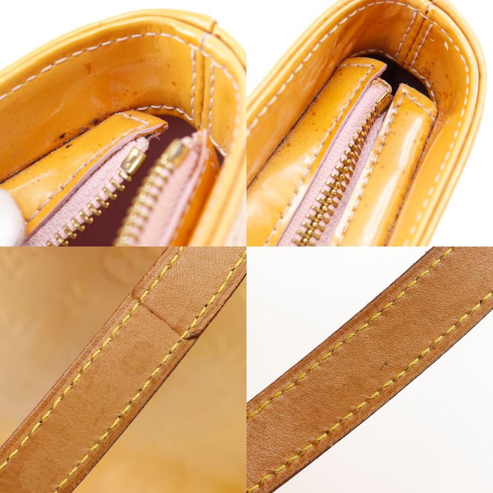 LOUIS VUITTON Houston Tote Bag M91054 Rose yellow Monogram Vernis Women Used