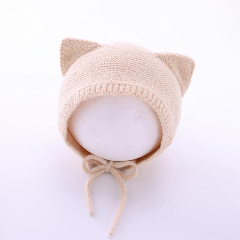 

Осенне-зимние детские шапки, детские вязаные шапки, шапки для маленьких месячных детей, шапки для защиты ушей младенцев абрикосовый