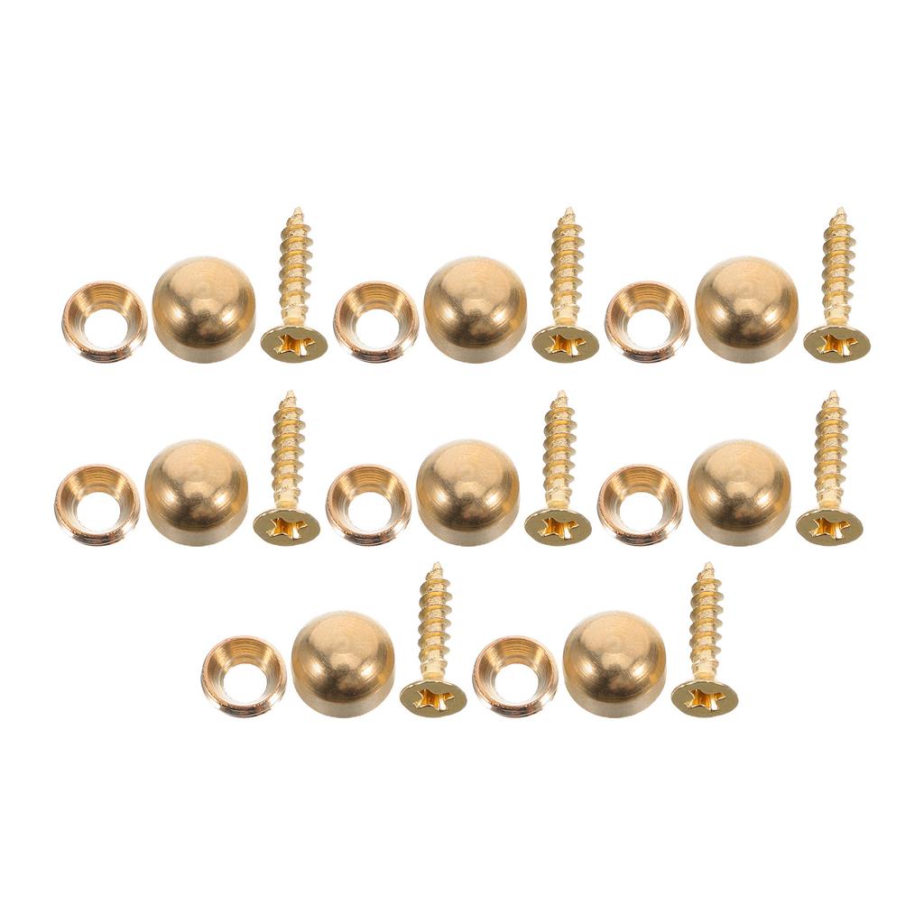 16Pcs Decorative Copper Screw Caps Self Tapping Screws for Wall Mirror Furniture Fixing Hardware Self-Tapping Screw with Cover