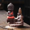 Purple Clay Buddha Backflow Incense Burner - Flowing Water Home Decor