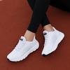 Unisex White Sports Shoes, Mesh Breathable Lightweight Running Shoes, Soft Soled Casual Walking Shoes