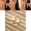Four Leaf Clover Earrings Alloy Geometric Heart Design For Women