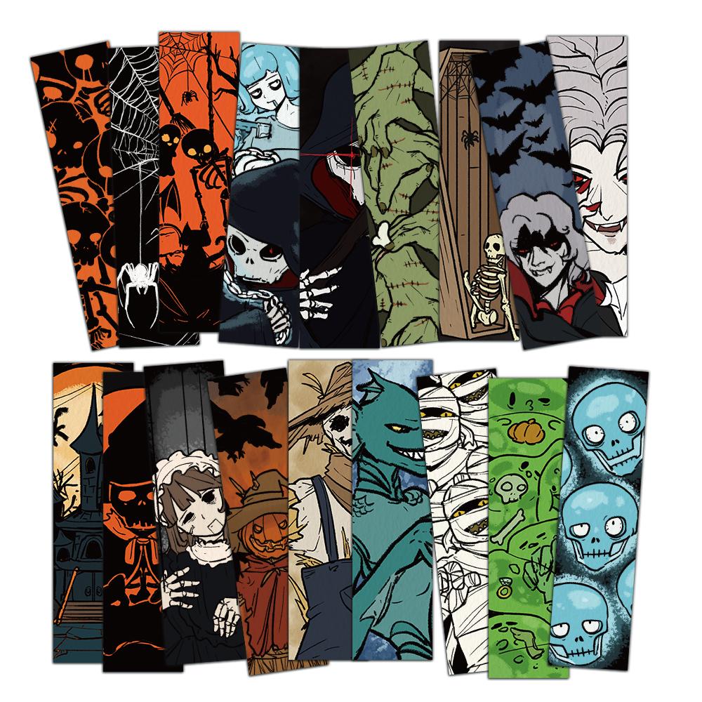 

30 шт. Закладка-открытка «Счастливого Хэллоуина» для скейтборда, открытка на Хэллоуин, багаж, подарок, креативные закладки для чтения, украшение для ноутбука, стены
