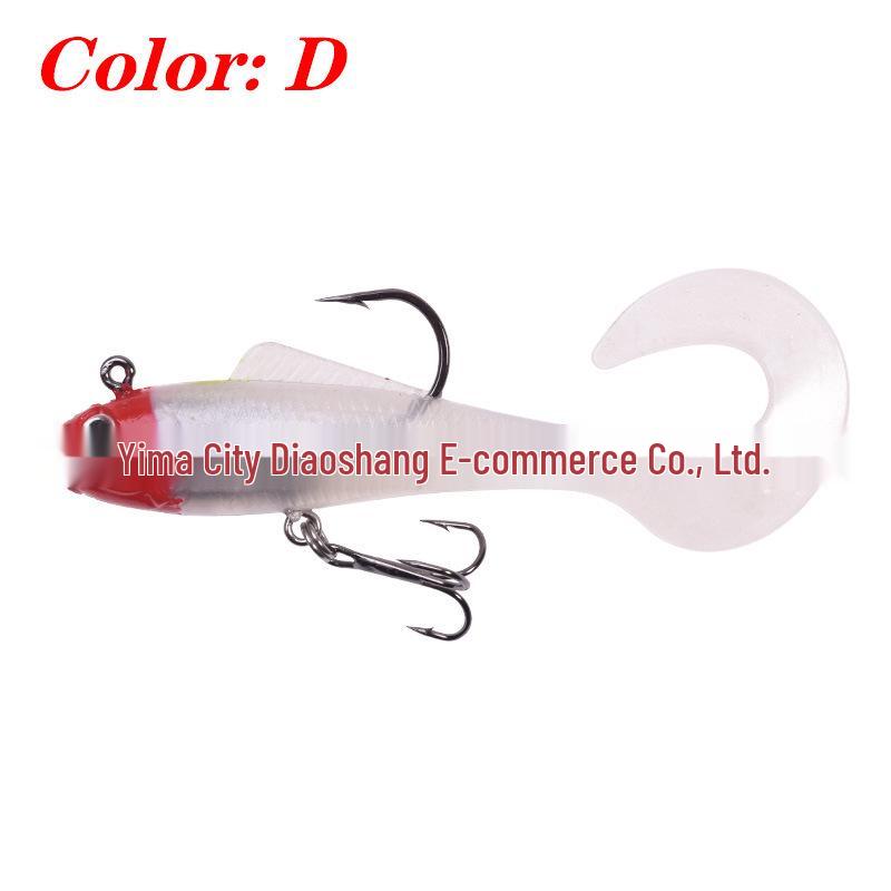 8.5cm/12g Curl Tail Soft Bait Lead Head Lure for Long Cast Artificial Fishing