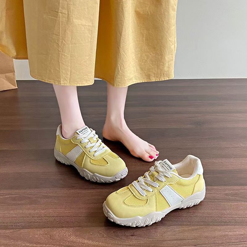 Thick-soled Women's New Autumn Mesh Breathable Sports and Leisure Wear-resistant and Versatile Height-increasing German Training Board Shoes