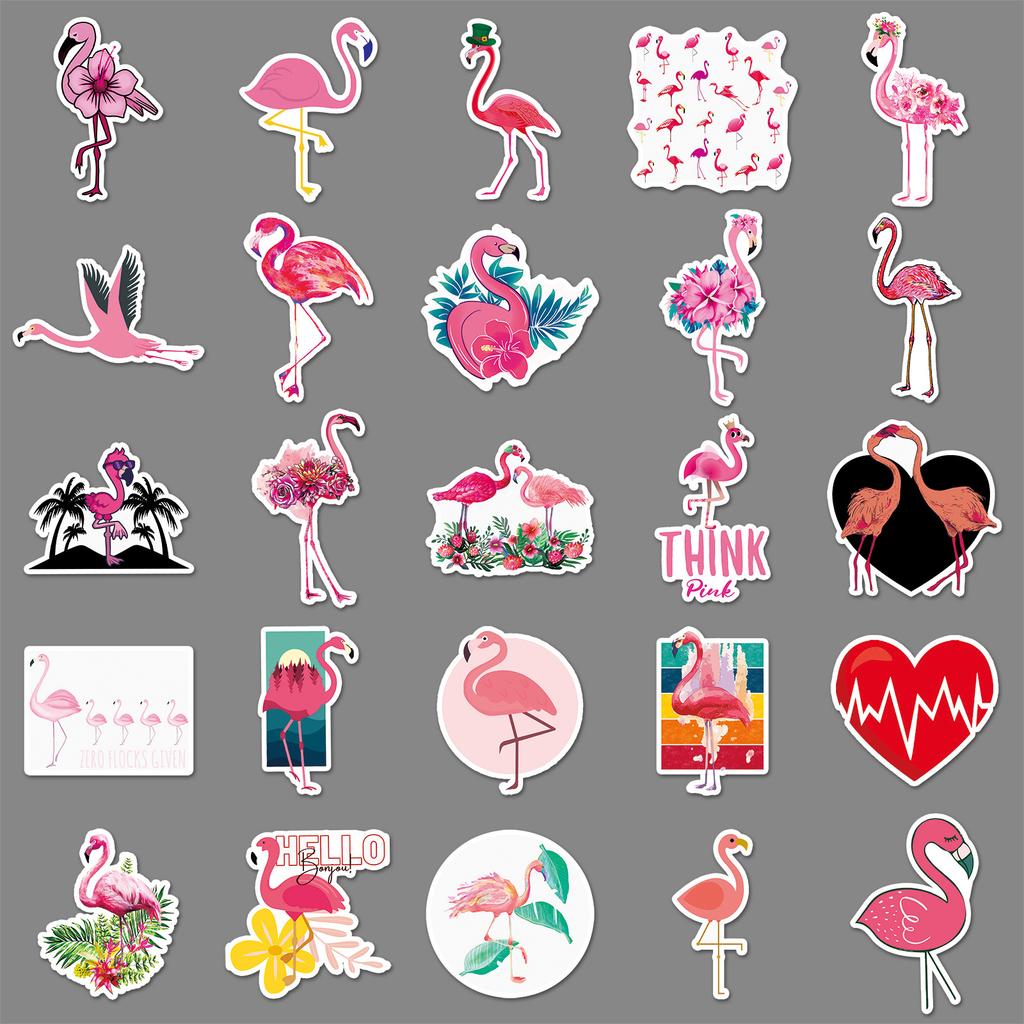 100 Flamingo Doodle Personalisierte Cartoon Tier Dekorative Roller Motorrad Fahrrad Auto Aufkleber